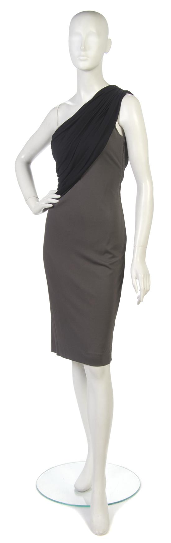 A Madame Gres Black and Grey Silk