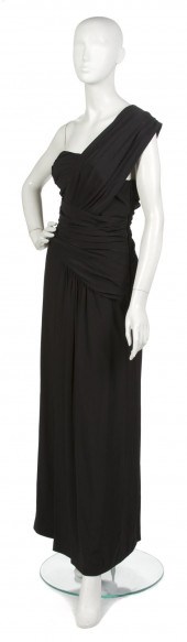 A Madame Gres Black Silk Eveni