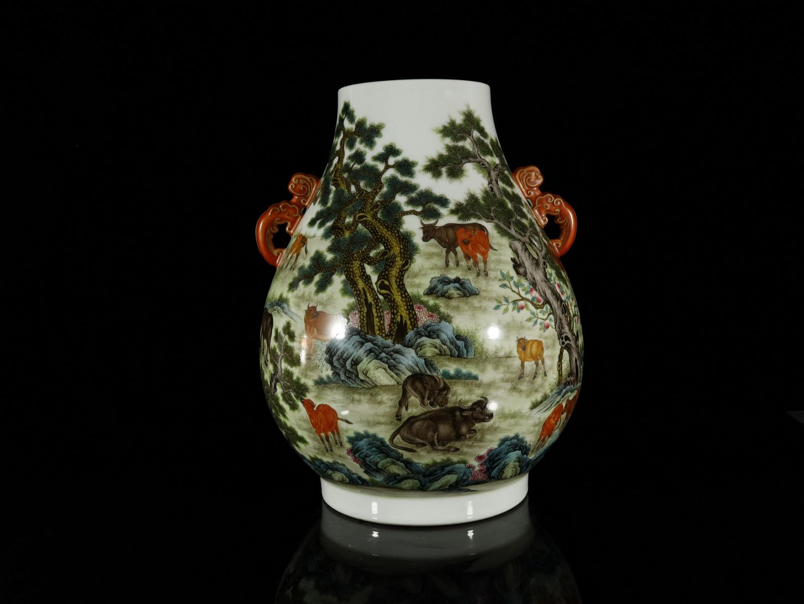 A MAGNIFICENT WUCAI  'LANDSCAPE AND