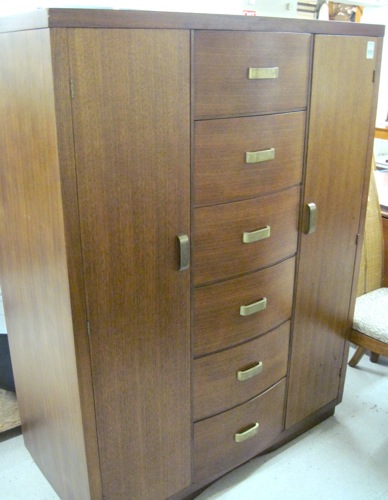 A MAHOGANY AND CEDAR WARDROBE