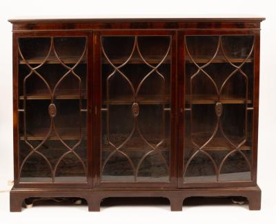 A mahogany and glazed bookcase by
