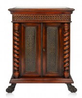A MAHOGANY AND POPLAR BURL CAB