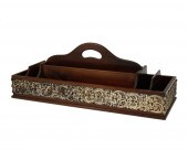 A MAHOGANY AND REPOUSSé SILVER