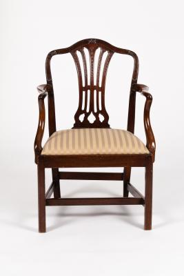 A mahogany armchair with pierced