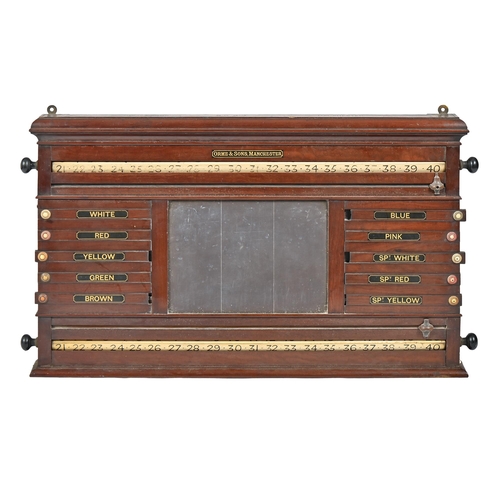 A mahogany billiard's scoreboard,
