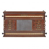A mahogany billiard's scoreboa