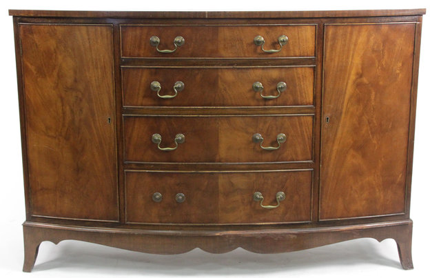 A mahogany bowfront sideboard