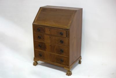 A mahogany bureau fitted a fall