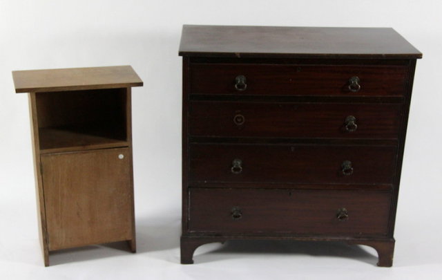 A mahogany chest of four long