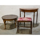 A mahogany dressing stool, a s