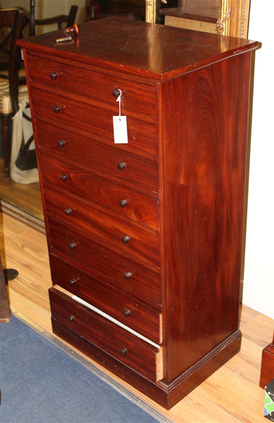 A mahogany eight drawer