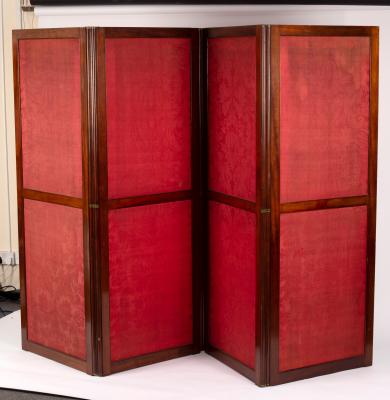 A mahogany framed four-panel
