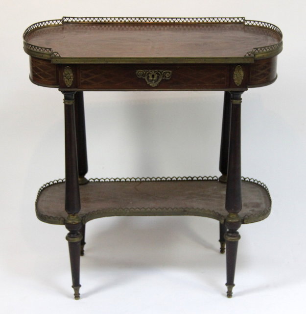 A mahogany inlaid table with