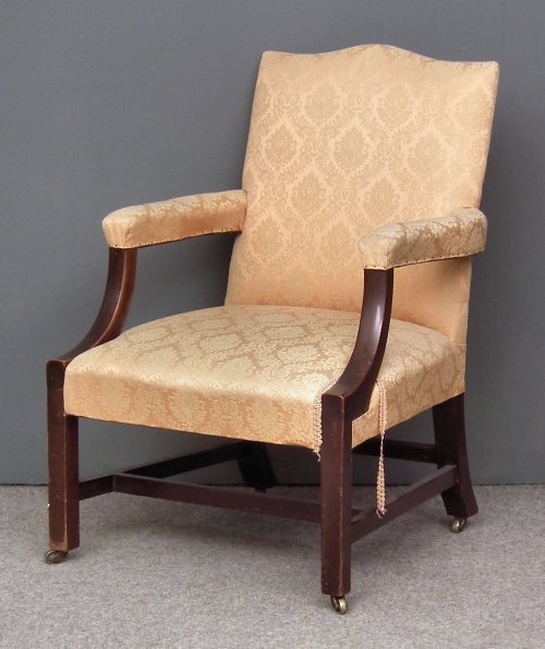 A mahogany open armchair of