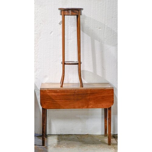 A mahogany pembroke table on square