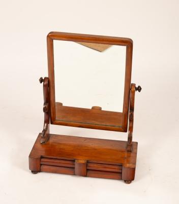 A mahogany rectangular swing