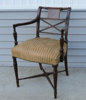 A MAHOGANY SHERATON STYLE UPHO