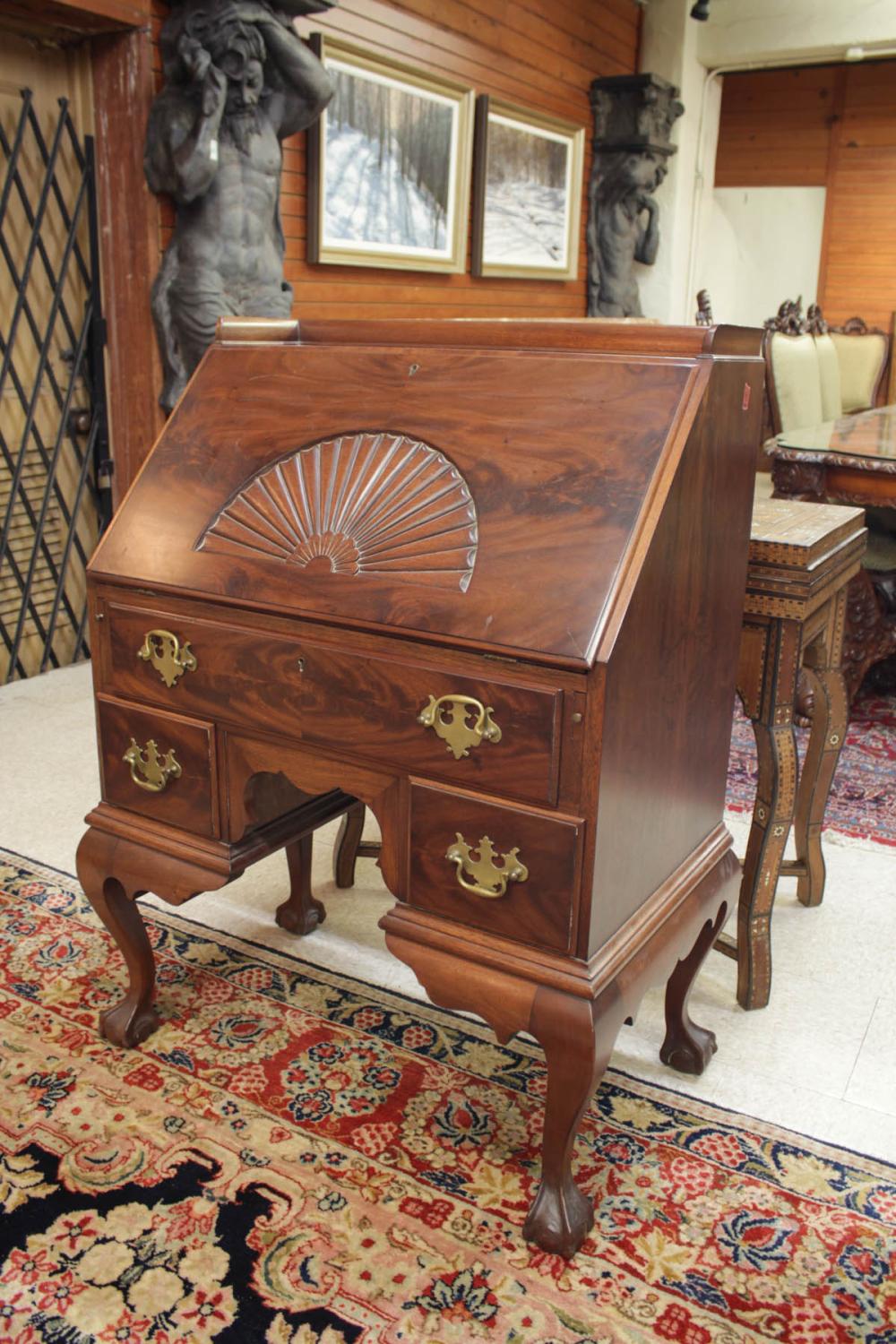 A MAHOGANY SLANT-FRONT WRITING