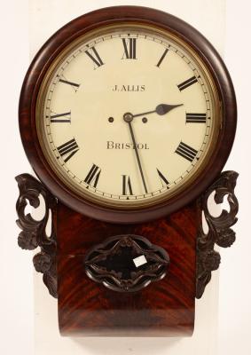 A mahogany striking drop dial,