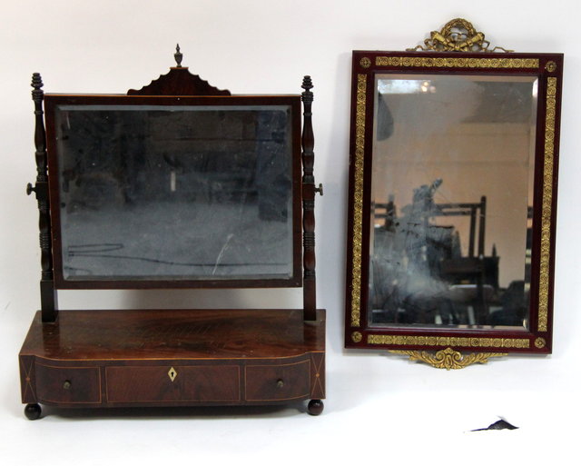 A mahogany swing frame toilet