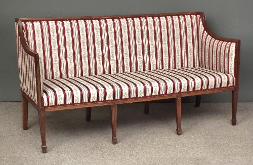 A mahogany three seat settee of