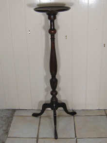 A mahogany tripod plant stand ht.