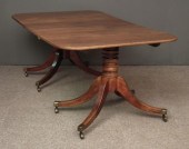 A mahogany twin pedestal dinin