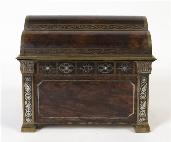 A Mahogany Veneered Brass and