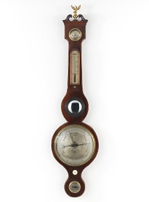 A Mahogany Wheel Barometer by F.
