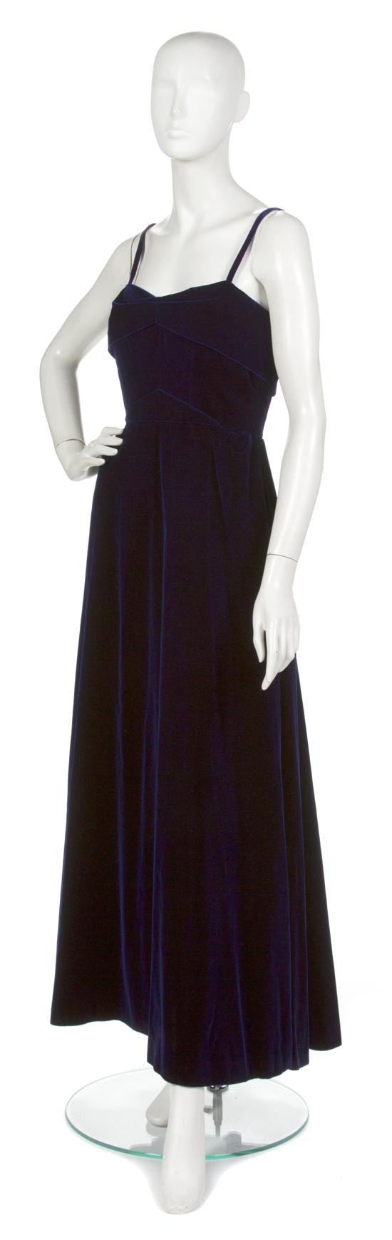 A Mainbocher Dark Blue Velvet