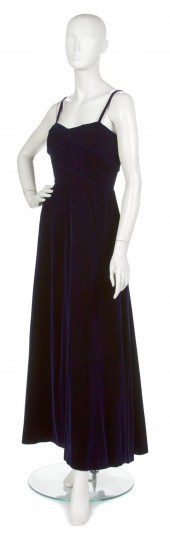 A Mainbocher Dark Blue Velvet