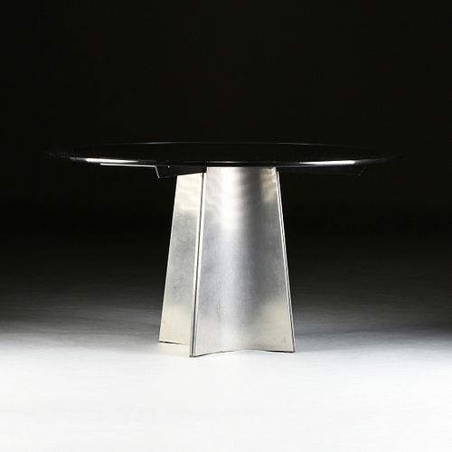 A MAISON JANSEN GLASS AND BRUSHED
