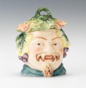 A Majolica Bacchus Head Humido