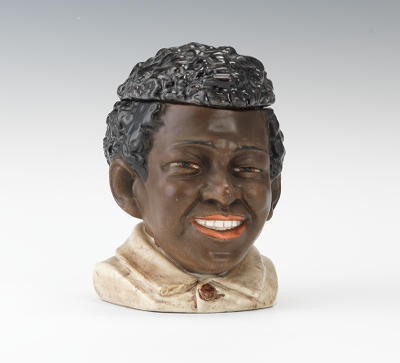 A Majolica Black Boy Head Tobacco