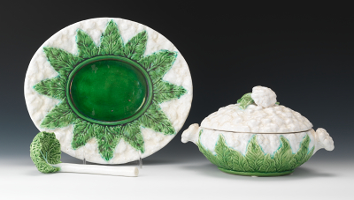 A Majolica Cauliflower Tureen Lid