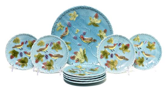 A Majolica Dessert Service