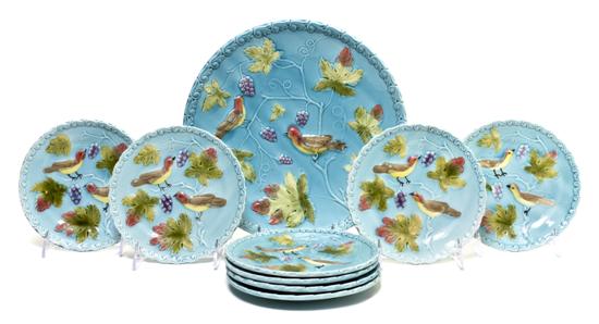 A Majolica Dessert Service