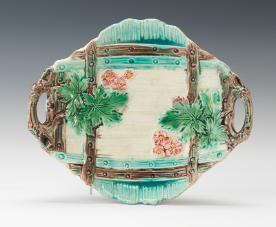 A Majolica Double Handled Serving