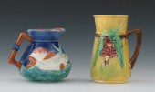 A Majolica Floral Cream Jug an