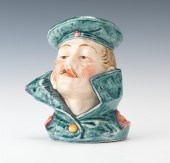 A Majolica Glazed Sailor's Hea