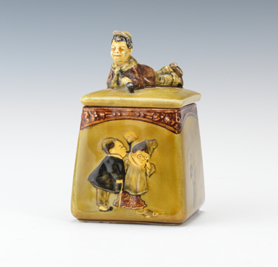 A Majolica Lidded Tobacco Jar