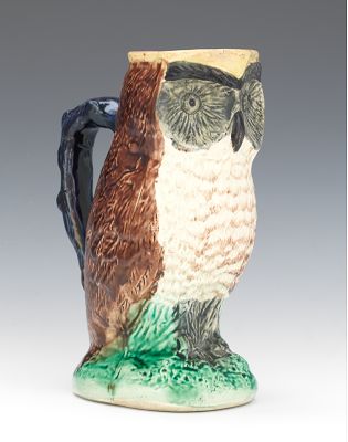 A Majolica Owl Pitcher Charming
