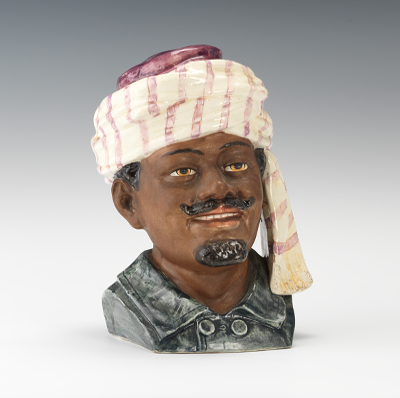 A Majolica Turbaned Head Humidor