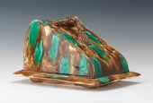 A Majolica Wedge Cheese Cover