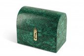 A MALACHITE VENEERED TABLE CAS