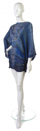A Mali Blue Beaded and Knit Sw