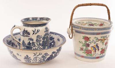 A Maling blue and white willow