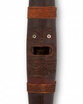 A MAORI "PUTORINO" WOODEN WIND