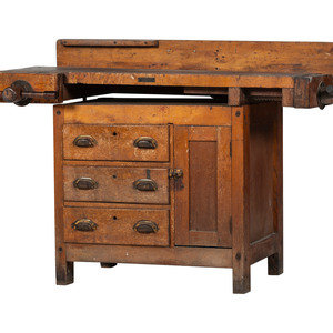 A Maple Work Bench with Vises Early