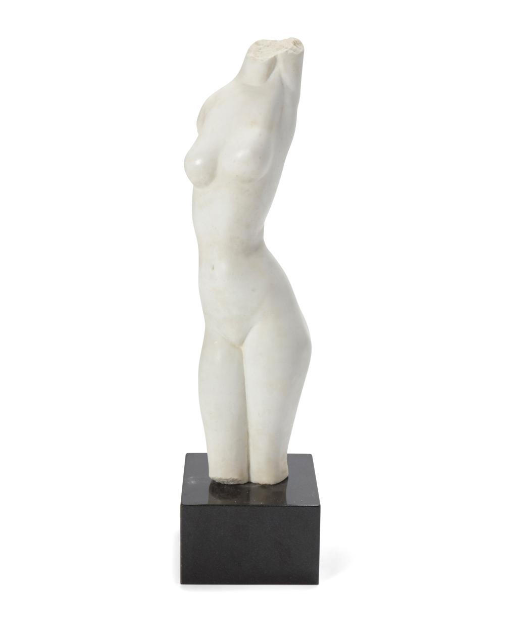 A MARBLE SCULPTURE OF A NUDE FEMALE